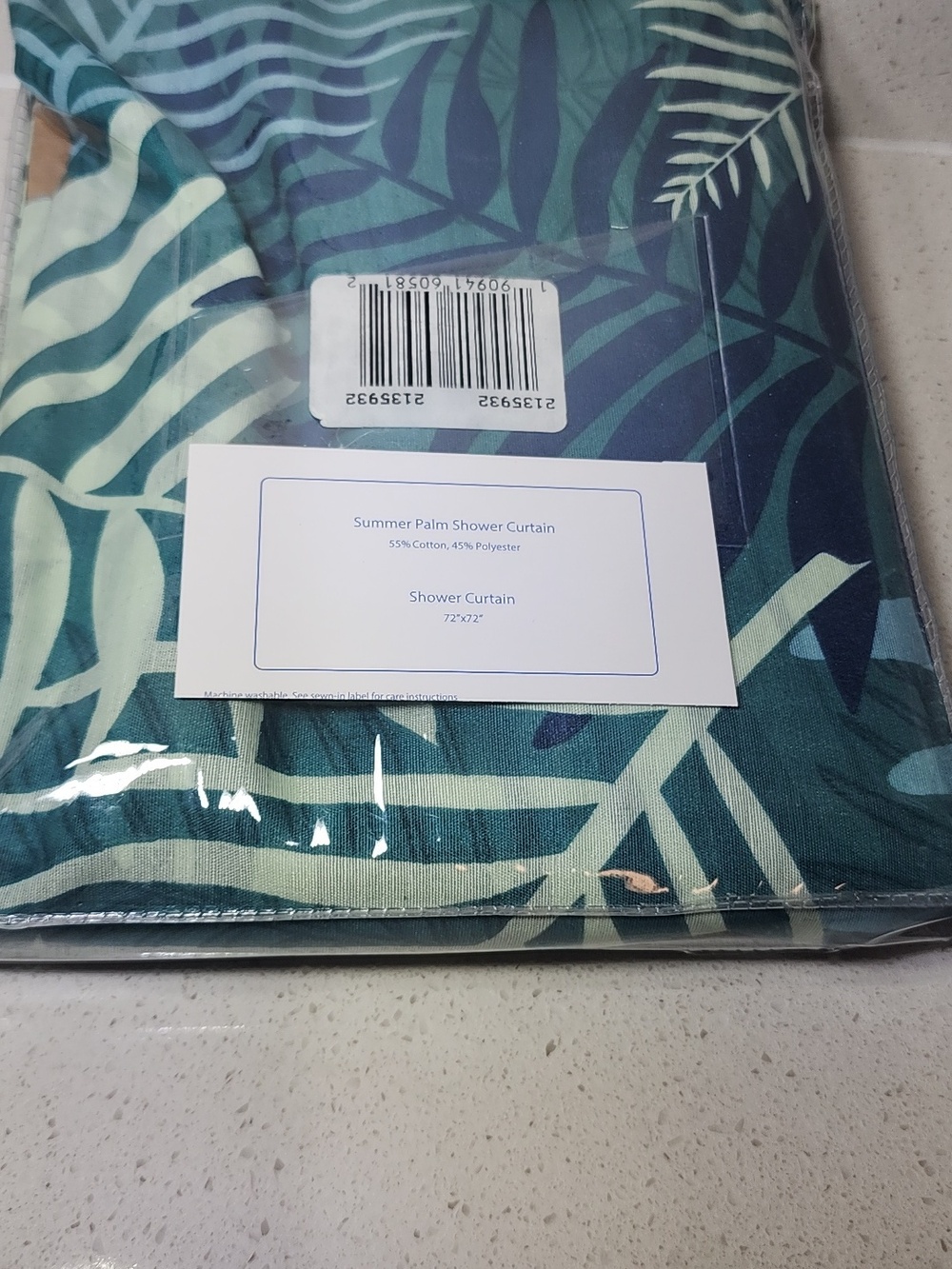 Tropical Palm Leaf Shower Curtain New 72x72 - Home Bath - Picture 11 of 11
